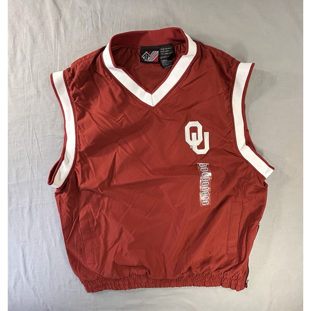 Team Athletics Oklahoma Sooners College Vest Windbreaker‎ Men's Medium